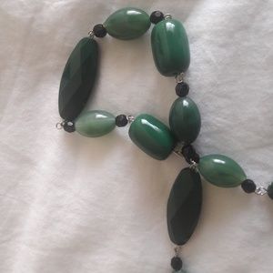 Forest green and black beaded Necklace